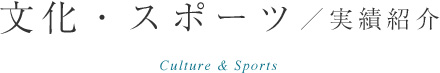 文化・スポーツ／実績紹介